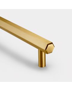 Brass Hexagonal Cabinet Handles in Gold - 320mm
