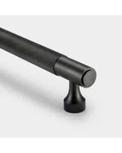 Brass Knurled Cabinet Handles in Gunmetal Grey - 160mm