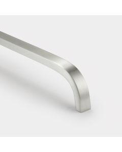 Brass Bar Handle - Silver - Hole Centre 96mm - Curve