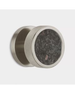 Brass & Black Terrazzo Knurled Mortice Door Knob in Silver 