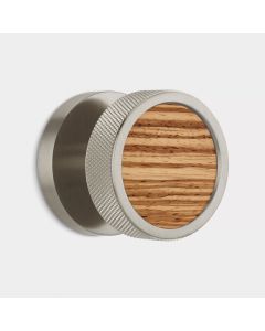 Brass & Zebrano Wood Mortice Door Knob in Silver 