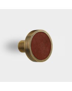 Brass & Leather Coat Hook in Antique Gold 
