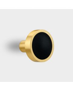 Brass & Leather Coat Hook in Gold