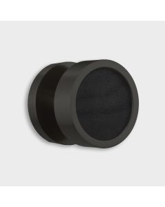 Brass & Black Leather Mortice Door Knob in Black