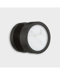 Brass & White Terrazzo Mortice Door Knob in Black
