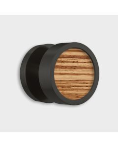 Brass &  Zebrano Wood Mortice Door Knob in Black