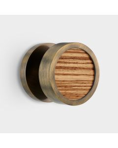 Brass & Zebrano Wood Mortice Door Knob in Antique Gold