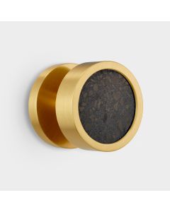 Brass & Black Terrazzo Mortice Door Knob in Gold