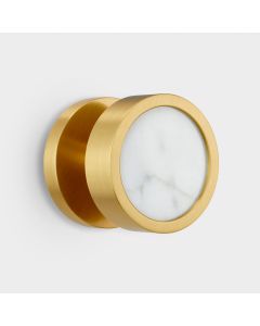 Brass & White Terrazzo Mortice Door Knob in Gold