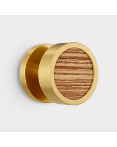 Brass & Zebrano Wood Mortice Door Knob in Gold