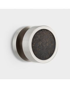 Brass & Black Terrazzo Mortice Door Knob in Silver