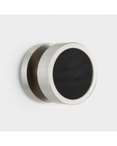 Brass & Black Leather Mortice Door Knob in Silver