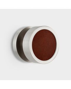 Brass & Brown Leather Mortice Door Knob in Silver