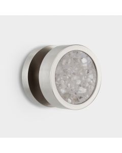 Brass & Grey Terrazzo Mortice Door Knob in Silver