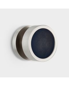 Brass & Blue Leather Mortice Door Knob in Silver