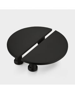 Large Solid Brass Half Moon Handles in Black
