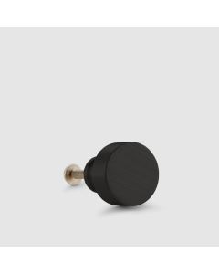 Brass Round Door Knobs in Black - Small