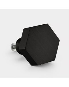 Solid Brass Hexagonal Door Knobs in Black