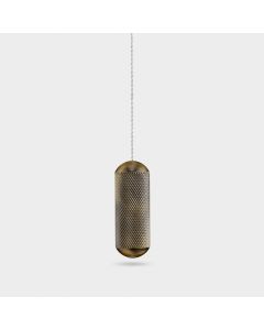 Brass Knurled Pull Cord Light Switch in Antique Gold
