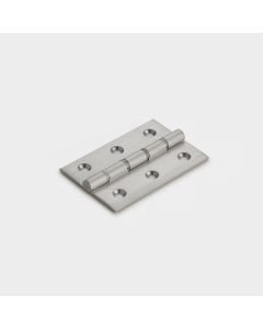 Brass Butt Hinge in Silver - Double Bronze Washered - 76mm x 51mm