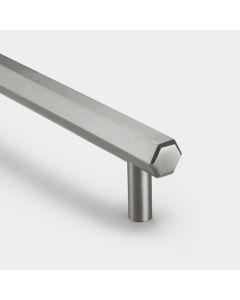 Brass Hexagonal Cabinet Handles in Silver - 224mm