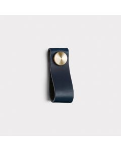 Leather Cabinet Pulls with Studs in Blue - Small