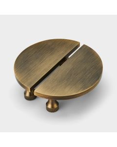 Small Solid Brass Half Moon Handles in Antique Gold
