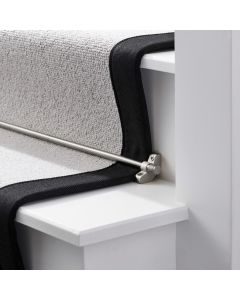 Brass Stair Carpet Runner Rods in Silver - 900mm