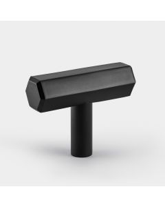 Solid Brass Hexagonal T Bar Handles - Black