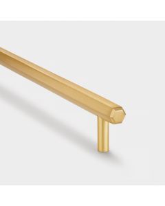 Slim Gold Hexagonal Brass Cabinet Door Handle