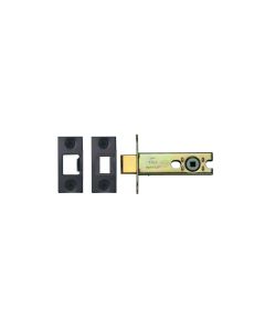 Brass Tubular Bathroom Deadbolt Latch in Black - 3"